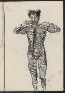 Standing Man in Costume, Possibly an Artist by Isaac Israels