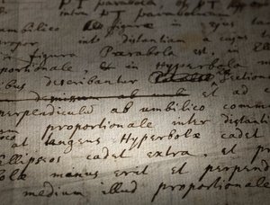 Two Pages of Revisions to the Principia Mathematica by Isaac Newton