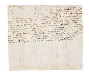 Two pages of revisions to the Principia Mathematica by Isaac Newton