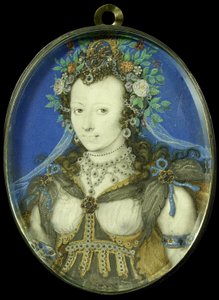 Portrait of a Woman in Masquerade Costume as Flora by Isaac Oliver