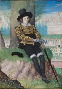 Young Man Seated under a Tree by Isaac Oliver
