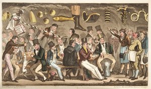 The Oppidans Museum, or Eton Court of Claims at the Christopher, from The English Spy, published London, 1824