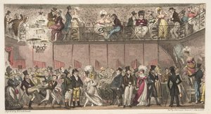 The Royal Saloon, Piccadilly, or an Hour after the Opera, from The English Spy published 1824 by Isaac Robert Cruikshank