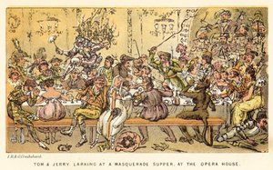 Tom and Jerry Larking at a Masquerade Supper, at the Opera House by Isaac, Robert and George Cruikshank