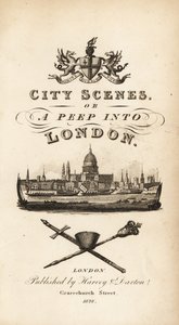 Calligraphic Title Page with Vignette of the City of London with Saint Paul