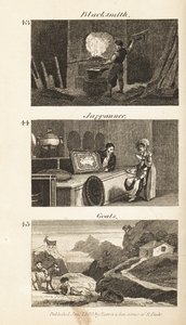 Trades in Regency England: Blacksmith, Japanner and Goats by Isaac Taylor