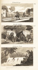 Trades in Regency Ireland: Bleaching, Irish Cabin, and Salmon Leap by Isaac Taylor