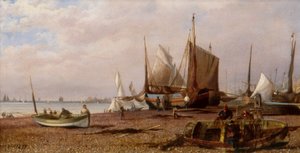 Brighton Beach with Fishing Boats