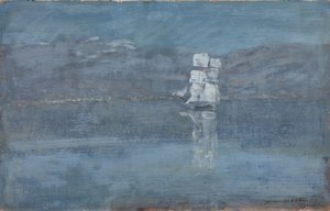 Landscape with a Sailing Boat by Isaak Ilyich Levitan