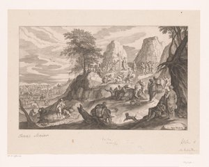 Landscape with Moses Striking Water from the Rock by Isaak Major