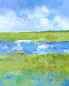 Abstract Green-Blue Landscape