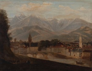 View of Grenoble, the Belledonne mountain range in the background by Isidore Dagnan