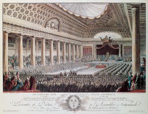 Opening of the States-General at Versailles in 1789, engraving by Helmann, French Revolution, France by Isidore Stanislas Helman