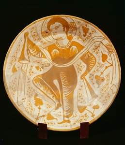 Decorated Plate with Saint Figure by Islamic School