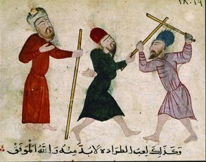 Men Duelling, from Old Cairo (Fostat), 910-1171 by Islamic School