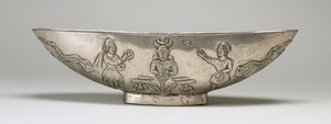 Oval bowl with Enthronement Scene by Islamic School