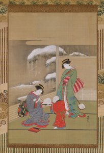 Painting the Eyes on a Snow Rabbit by Isoda Koryusai