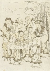 Seven Sages of the Bamboo Grove by Isoda Koryusai