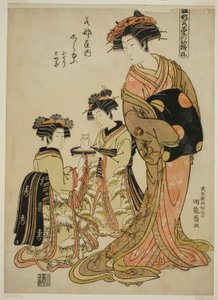 Shirayu of the Wakanaya, from the series "Models for Fashion: New Designs as Fresh as Young Leaves (Hinagata wakana no hatsu moyo)"
