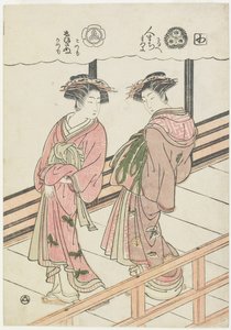 Two Courtesans on a Veranda, 1777 by Isoda Koryusai