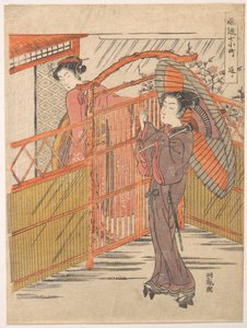 "Visiting," from the Series Seven Fashionable Komachi by Isoda Koryusai