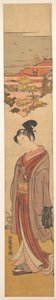 Young Man Strolling near the Sea by Isoda Koryusai