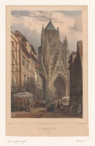 View of the Church of Saint-Maclou in Rouen by Isodore Laurent Deroy