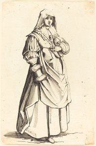 Bourgeoise with Muff, Facing Right