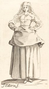 Young Woman with Hands on Hips, Front View by Israel Henriet after Jacques Callot
