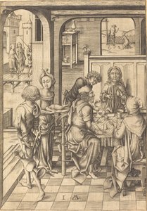 Christ at Emmaus by Israhel van Meckenem