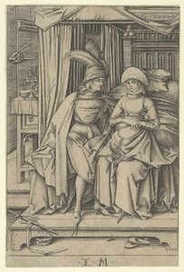 Couple Seated on a Bed, from Scenes of Daily Life by Israhel van Meckenem