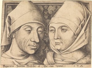 Double Portrait of Israhel van Meckenem and His Wife Ida, c. 1490 by Israhel van Meckenem
