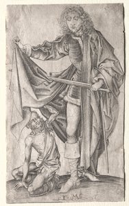 St. Martin Dividing His Cloak for a Beggar by Israhel van Meckenem
