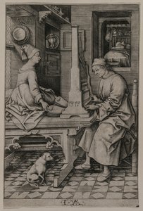 The Organ Player and His Wife by Israhel van Meckenem