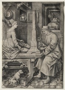 The Organ Player and His Wife by Israhel van Meckenem