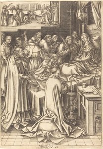The Death of the Virgin by Israhel van Meckenem after Hans Holbein the Elder