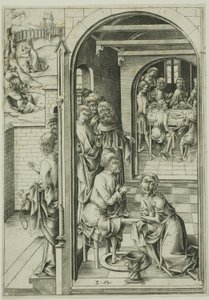 Christ Washing the Feet of the Apostles by Israhel van Meckenem the younger