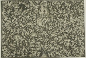 Ornamental Panel With Two Lovers by Israhel van Meckenem the younger