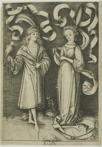 The Falconer and the Lady by Israhel van Meckenem the younger