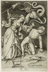 The Fight over the Trousers by Israhel van Meckenem the younger
