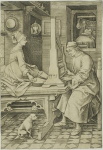 The Organ Player and His Wife by Israhel van Meckenem the younger