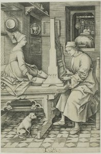 The Organ Player and His Wife by Israhel van Meckenem the younger