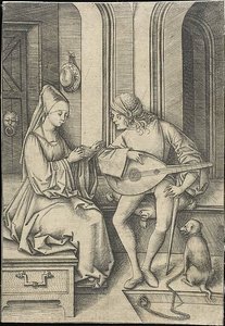 The Singer and the Lute Player by Israhel van Meckenem the younger