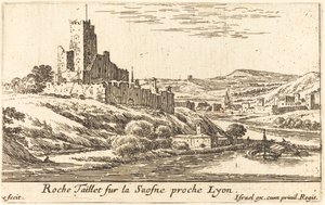 Roche Taillet on the Saosne near Lyon by Israël Silvestre