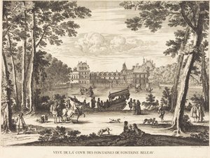 View of the Courtyard of the Fountains of Fontainebleau