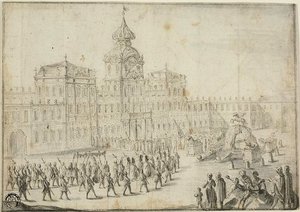 Religious Procession Entering Mirabell Palace, Salzburg by Israël Silvestre the Younger