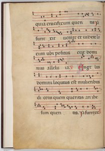 Leaf 1 from an Antiphonal Fragment by Italian 13th Century