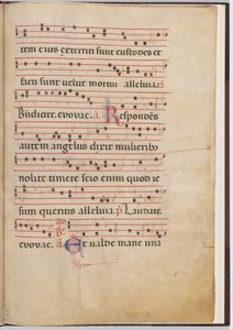 Leaf 4 from an Antiphonal Fragment by Italian 13th Century