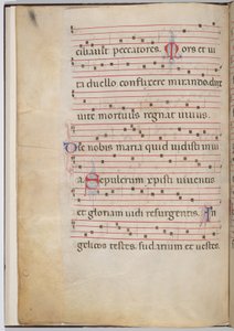 Leaf 6 from an Antiphonal Fragment by Italian 13th Century