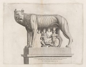 Capitoline Wolf with Romulus and Remus by Italian 16th Century
